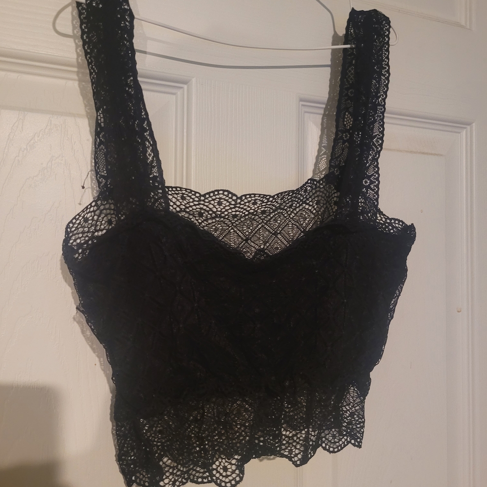 Black Lace Crop Top